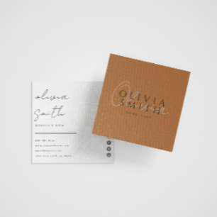 Burnt Orange Terracotta Boho Chic Modern Trendy Square Business Card