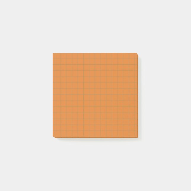 Burnt Orange Terracotta Check Pattern Cosy Grid Post-it Notes (Front)