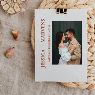 Burnt Orange Terracotta Rustic Wedding Invitation