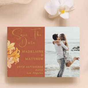 Burnt Orange Terracotta Save The Date