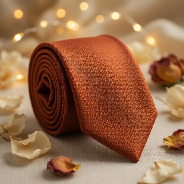 Burnt Orange Textured Rich Terracotta Tie (Creator Uploaded)