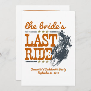 Burnt Orange The Bride's Last Ride Invitation