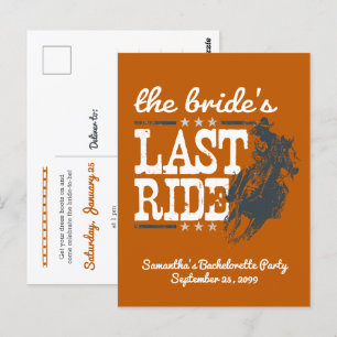 Burnt Orange The Bride's Last Ride Postcard