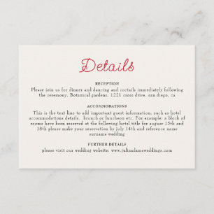 Burnt Orange Tropical Hibiscus Florals Wedding Enclosure Card