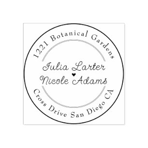 Burnt Orange Tropical Hibiscus Florals Wedding Rubber Stamp