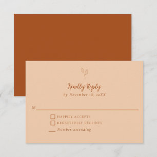 Burnt Orange Wedding Kindly Reply Terracotta Fall RSVP Card