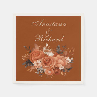 Burnt Orange Wedding Napkin