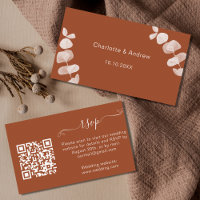 Burnt orange wedding response website QR code RSVP