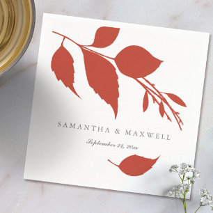 Burnt Orange Wedding Theme Cocktail Napkins