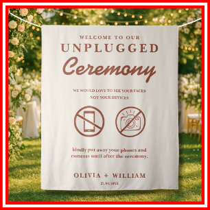 Burnt Orange Wedding Unplugged Ceremony Tapestry
