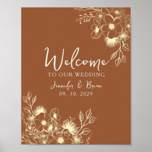 Burnt Orange Wedding Welcome Poster