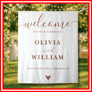 Burnt Orange Wedding Welcome Tapestry