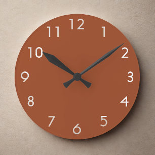 Burnt orange white round clock