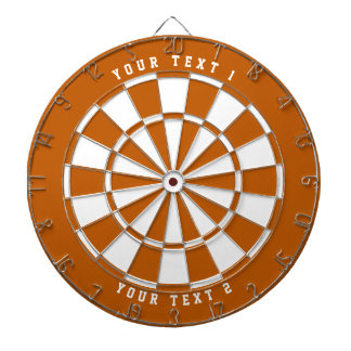 Burnt Orange & White | Wide-Spaced Sports Font Dartboard