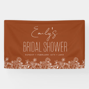 Burnt Orange Wildflower Boho Bridal Shower Banner