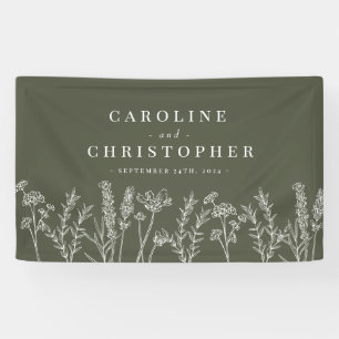Burnt Orange Wildflower Wedding Banner