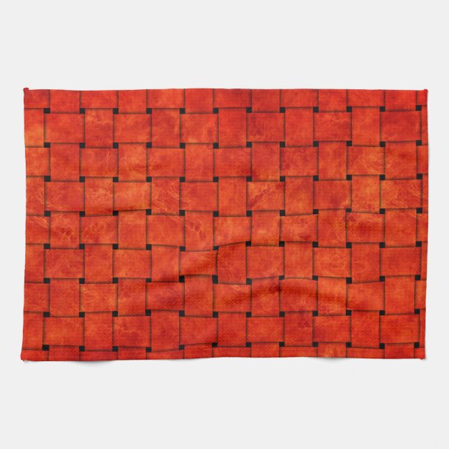 Burnt Orange Woven Together Tea Towel (Horizontal)
