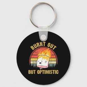 Burnt Out But Optimistic Cute Marshmallow For Camp Key Ring
