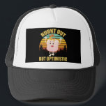 Burnt Out But Optimistic Marshmellow Camping Retro Trucker Hat<br><div class="desc">Burnt Out But Optimistic Marshmellow Camping Vintage</div>