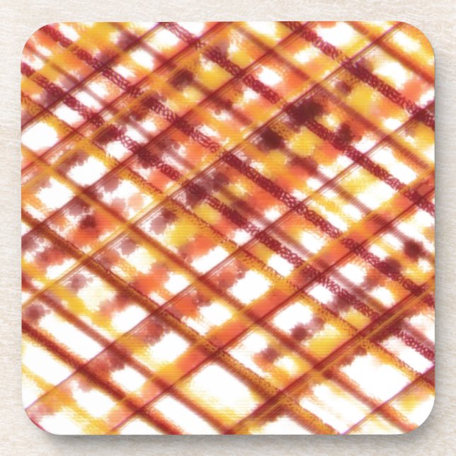 Burnt Plaid Coaster (Front)