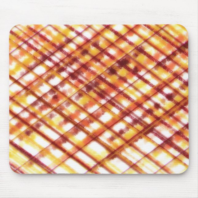 Burnt Plaid Mouse Pad (Front)