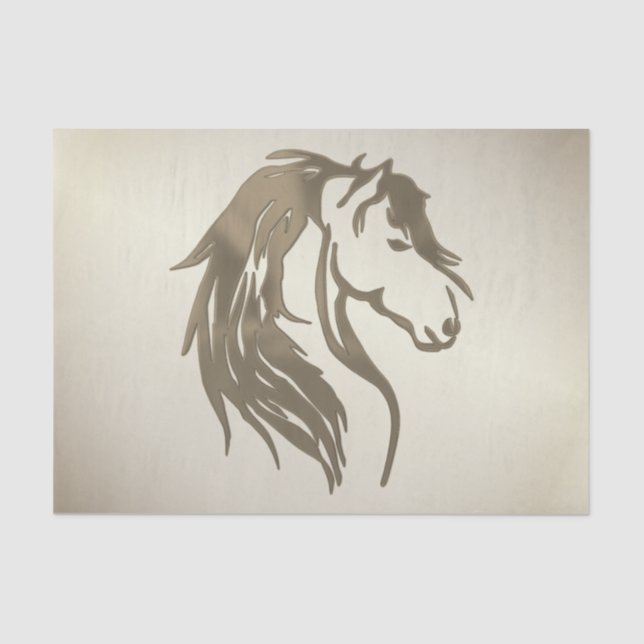 Burnt Platinum Horse Head Tissue Paper (Front)