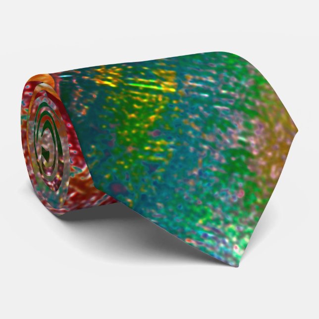 Burnt rustic colourful and messy image layers tie (Rolled)