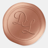 Burnt Sienna 2 Letter Monogram Wax Seal Stickers