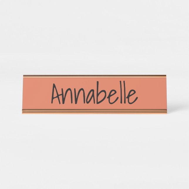 Burnt Sienna Desk Name Plate (Front)