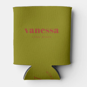 Burnt Sienna & Green Rev Minimal Modern Classic Can Cooler