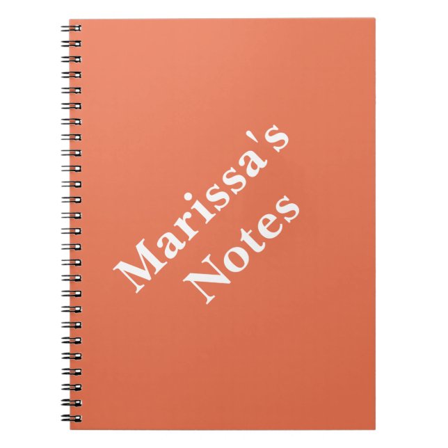 Burnt Sienna Personalizable Primary School Notebook (Front)