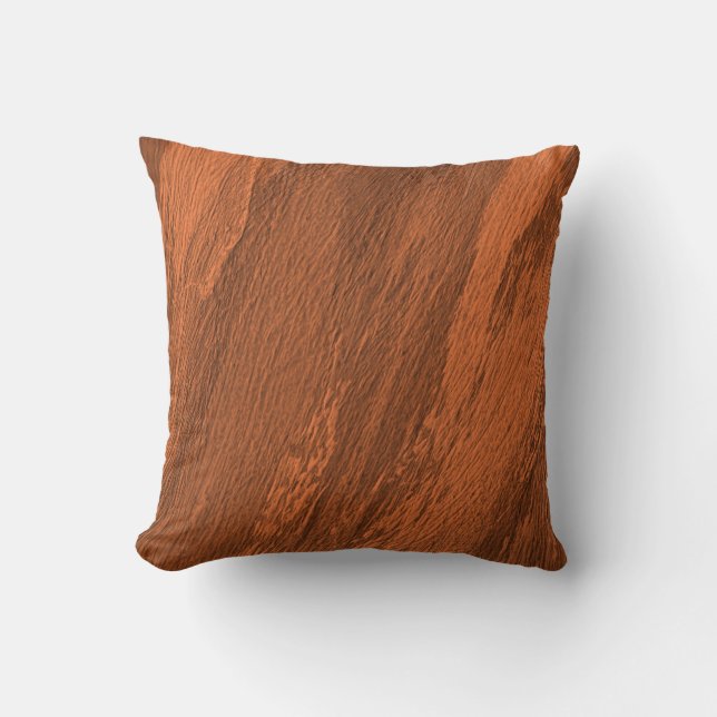 Burnt Sienna (reddish-brown) abstract pattern Cushion (Front)