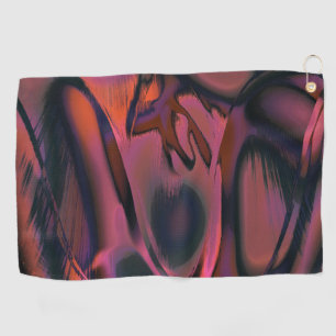 Burnt stained curves in scratched drizzle relief golf towel