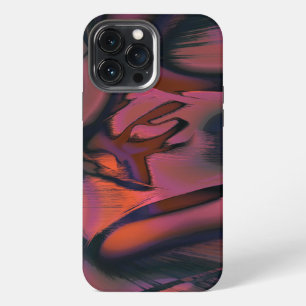 Burnt stained curves in scratched drizzle relief iPhone 13 pro max case