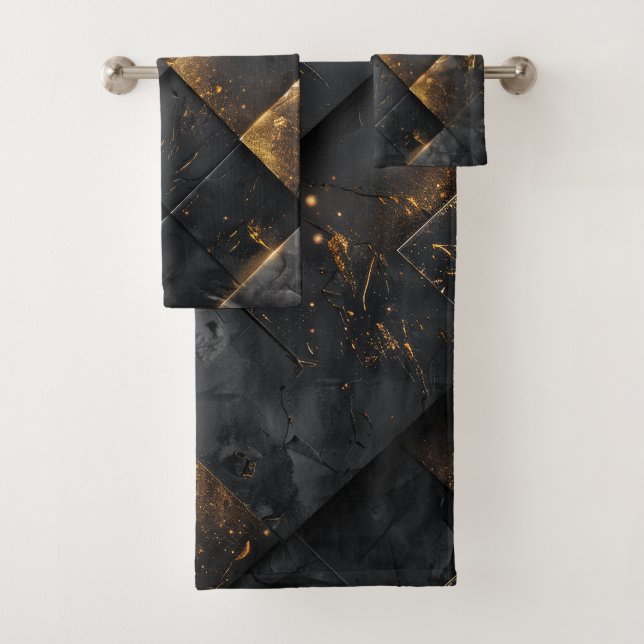 Burnt Steel Background Bath Towel Set (Insitu)