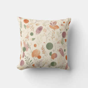Burnt Terracotta Dusty Sage Boho Desert Fern Line Cushion