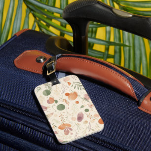 Burnt Terracotta Dusty Sage Boho Desert Fern Line Luggage Tag