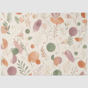 Burnt Terracotta Dusty Sage Boho Desert Fern Line Tissue Paper