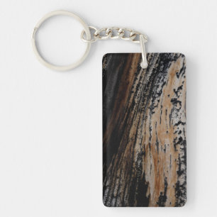 Burnt Tree Bark Texture Key Ring