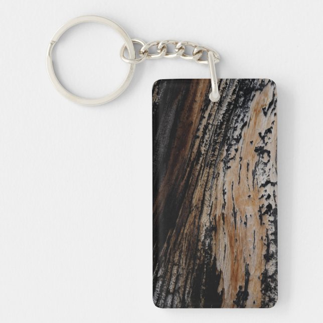 Burnt Tree Bark Texture Key Ring (Front)