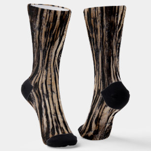 Burnt Tree Bark Texture Socks