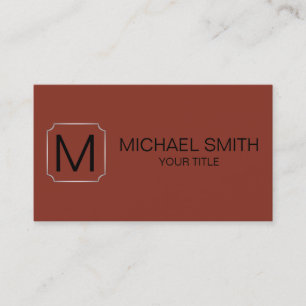 Burnt umber colour background business card