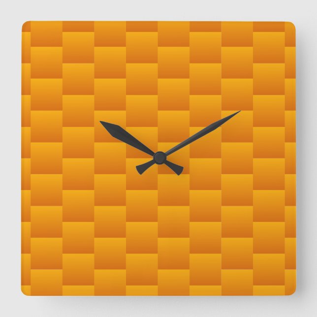 Burnt Yellow Weave Square Wall Clock (Front)