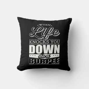 Burpees Fitness Gym Workout Inspiration Cushion