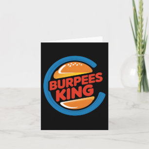 Burpees King Cardio Gym Bodybuilding Burger Lover  Card