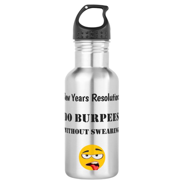 Burpees without swearing  -  Crossfit-inspired 710 Ml Water Bottle (Front)