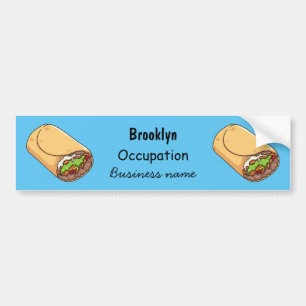 Burrito cartoon illustration bumper sticker
