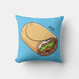 Burrito cartoon illustration cushion