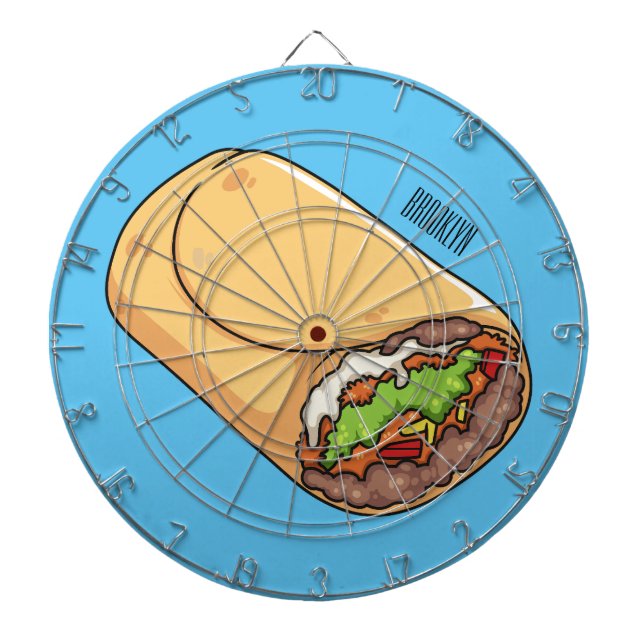 Burrito cartoon illustration dartboard (Front)