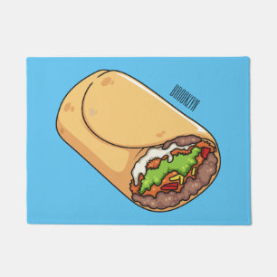 Burrito cartoon illustration doormat